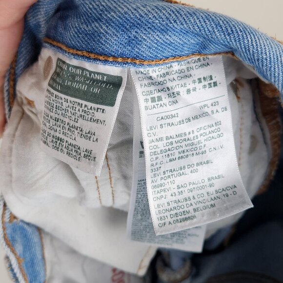 Levi's 501 CT Customized & Tapered Boyfriend Jeans Distressed Light Wash sz 26 - Picture 12 of 14